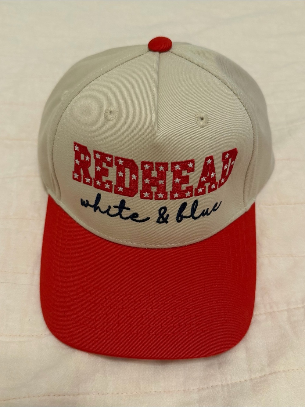 Redhead White & Blue Americana Themed Hat